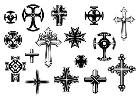 Religious Crosses Set 11521192 Vector Art At Vecteezy