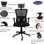 Buy Rajpura Black Fabric High Back Revolving Chair With Headrest And