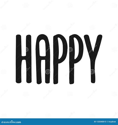 Happy Lettering Vector Hand Drawn Overlay Phrase Stock Vector