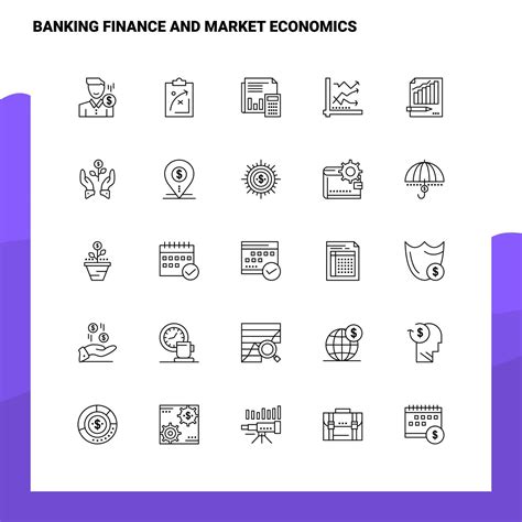 Set Of Banking Finance And Market Economics Line Icon Set Icons