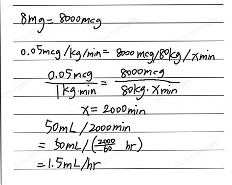 Solved You Want To Start An Infusion Of Noradrenaline At 0 Algebra