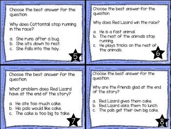 Journey S First Grade Lesson 14 The Big Race Comprehension Task Cards