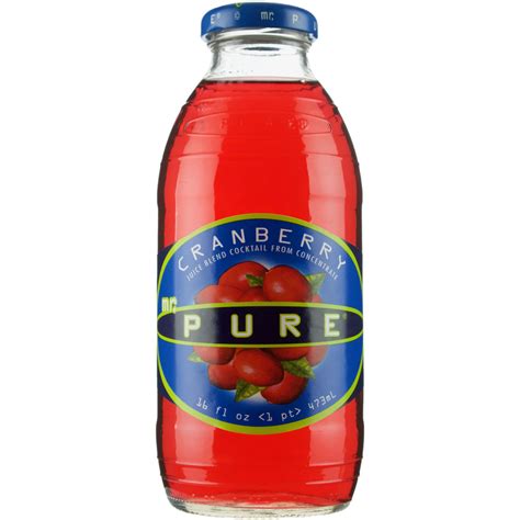 Mr Pure Cranberry Juice 16 Oz Bottle