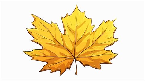 A Drawing Of A Yellow Maple Leaf With The Words Autumn On It Premium