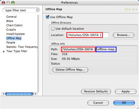 Documentation: Preferences - Offline Map - MyTourbook