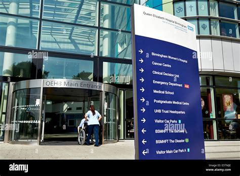 Exterior Of The Nhs Queen Elizabeth Hospital In Birmingham Also Known