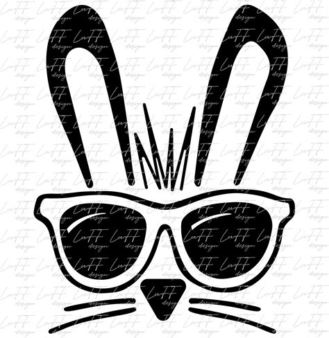 Bunny With Sunglasses Svg Funny Easter Svg Bunny Face Svg Etsy