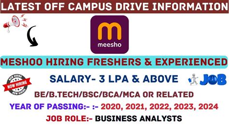 Meesho Off Campus Drive Information