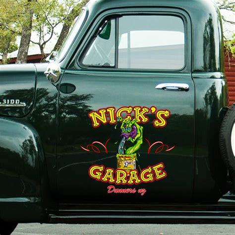Rat Fink Monster Shifter Hot Rod Garage Vinyl Stickers Dingmun