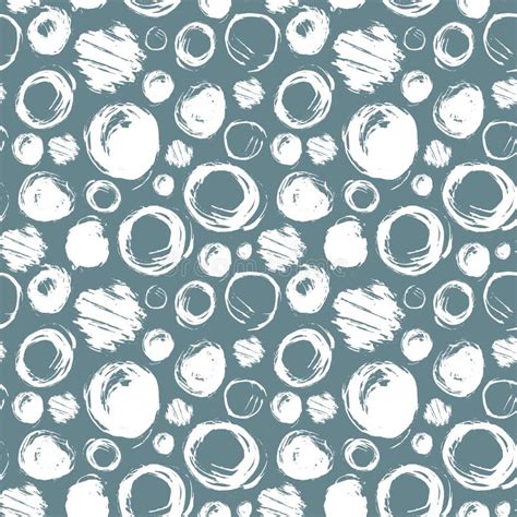 Hand Drawn Grunge Ink Circle Polka Dot Pattern Seamless Background