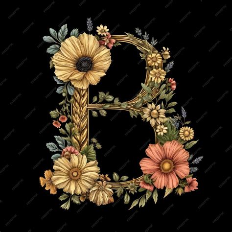 Premium Photo | Floral Split Alphabet Monogram Split Letter Split Font ...