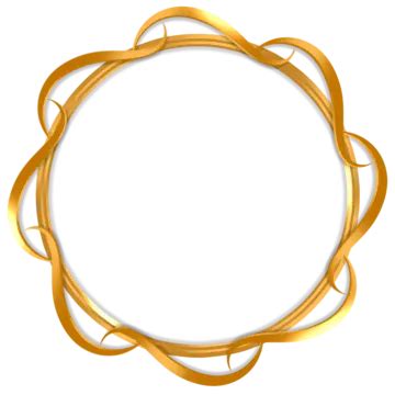 Aesthetic Golden Circle Frame Frames Circle Golden Png Transparent