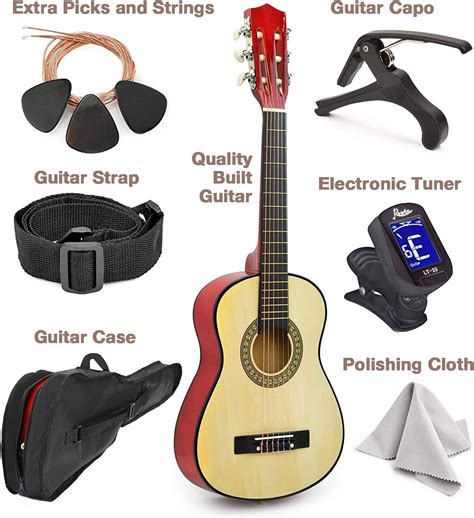 Guitarra De Madera De Pulgadas Con Estuche Y Accesorios Para Ni Os