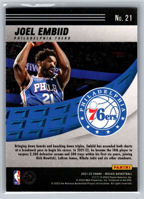 Panini Mosaic Elevate Basketball Joel Embiid Philadelphia