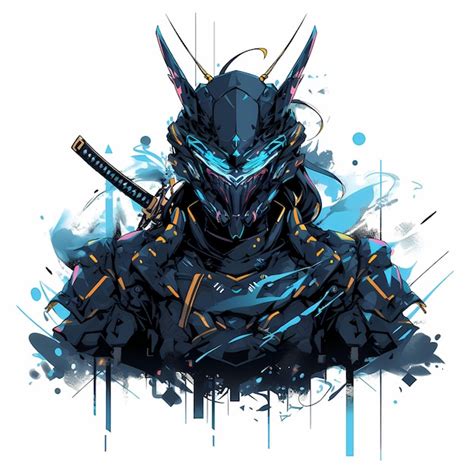 Premium AI Image | Cybernetically Enhanced Anime Samurai In Futuristic ...