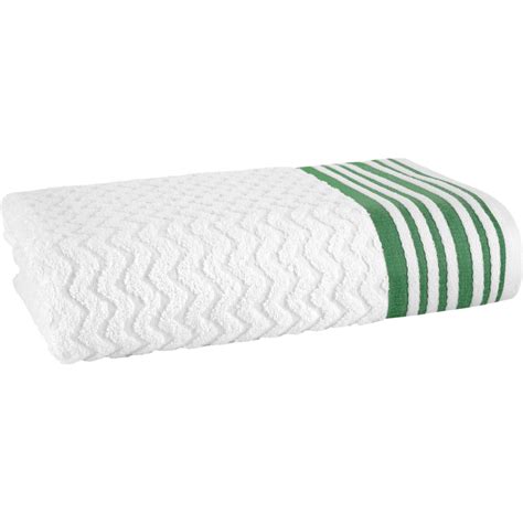 Махровое полотенце TAC LINE 70х140 см, 500 г/м2, GREEN, белый/зеленый ...