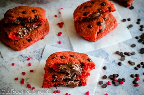 Biscotti Red Velvet Ripieni Di Nutella Red Velvet Cookies