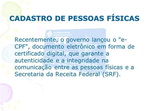 Cadastro De Pessoas F Sicas Ppt Carregar