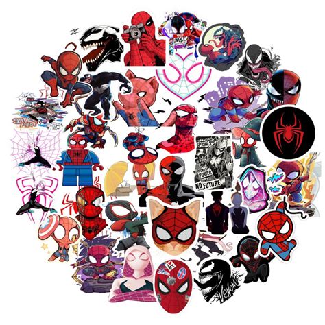 jual spiderman sticker packs  pcs anti air bahan vinyl stiker