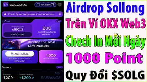 Sollong Airdrop Tr N Web Okx Check In M I Ng Y Claim Point Quy