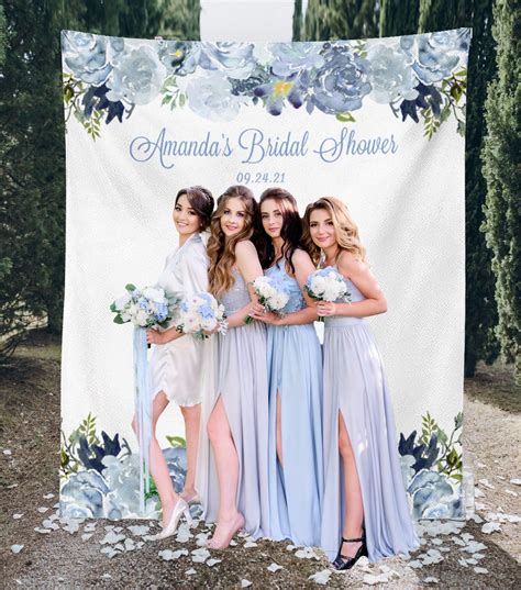 Dusty Blue Bridal Shower Decorations Backdrop Dustyblue Bridalshower Backdrop Blue Bridal