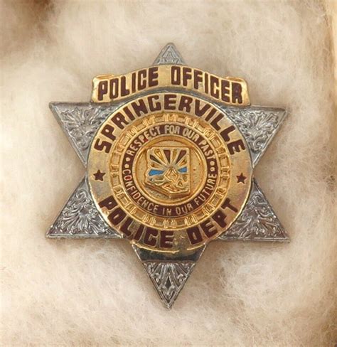 Obsolete Usa Springerville Arizona Police Officer Enamelled Metal Pin Badge 7