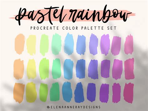 Pastel Rainbow Procreate Color Palette Set Id000213