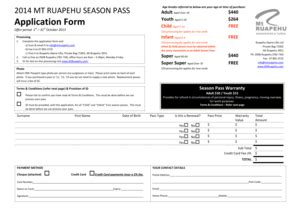 Fillable Online Application Form Mt Ruapehu Fax Email Print Pdffiller