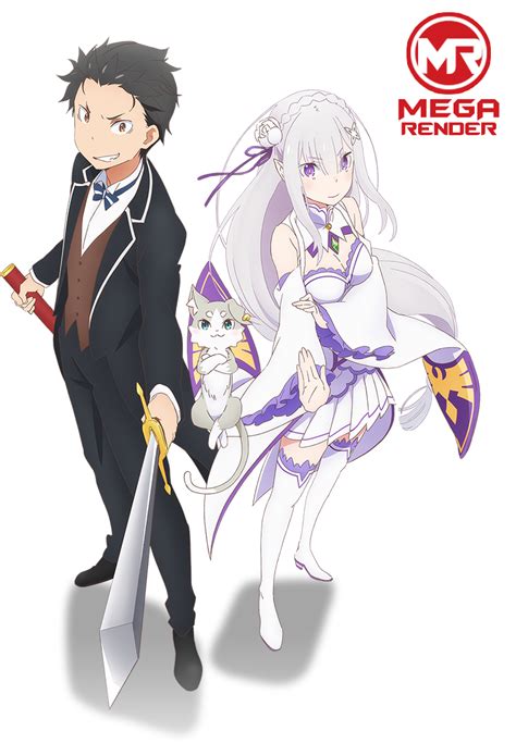 Render Re Zero Puck Subaru Natsuki Emilia Mega Render