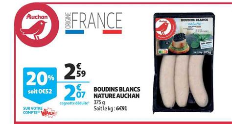 Offre Boudins Blancs Nature Auchan Chez Auchan Direct