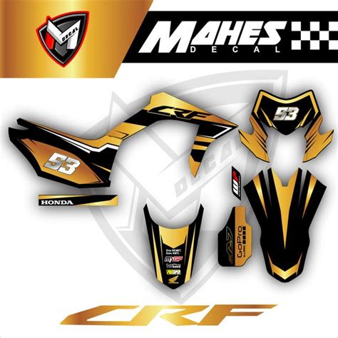 Jual Sticker Decal CRF 150L Stiker Custom Fullbody Desain Motif Gold