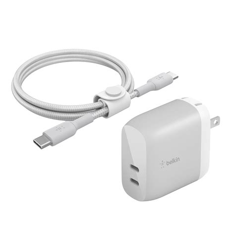 Belkin 40w Fast Charge Dual Usb C Wall Charger Usb Type C Cable