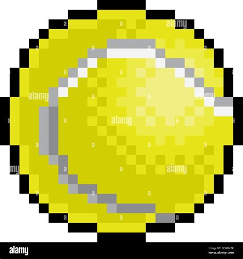 Tennisball Pixel Art Acht Bit Sportspiel Symbol Stock Vektorgrafik Alamy