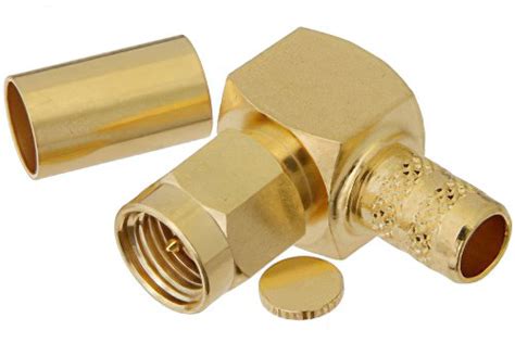 Sma Male Right Angle Connector Crimp Solder Attachment For Pe C