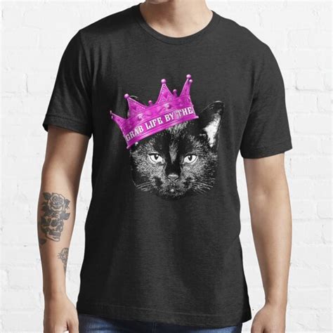 Grab Life By The Funny Cute Black Pussy Cat Kitten Design T Shirt For Sale By Dooodlegod