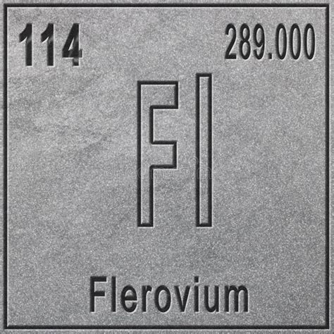 Muestra Del Elemento Qu Mico Del Flerovium Con N Mero At Mico Y El Peso