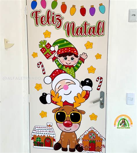 Painel De Porta Natal M Gico Lojinha Alfaletrando Andressa Marchioti