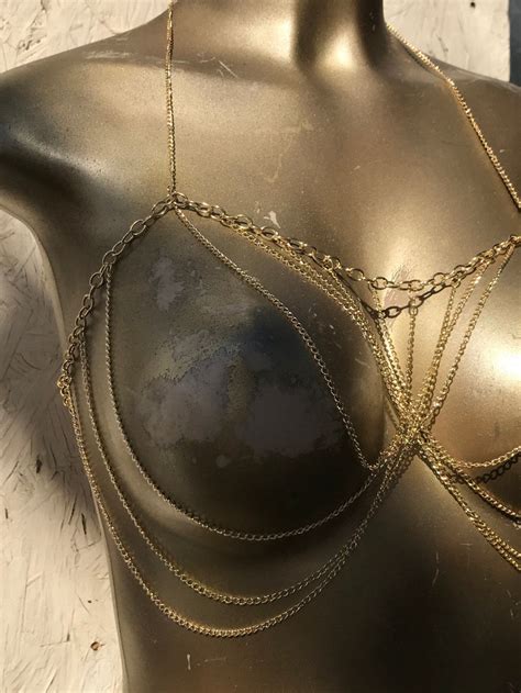 Bralette Jewelry Bikini Body Jewelry Bra Chain Bralette Etsy