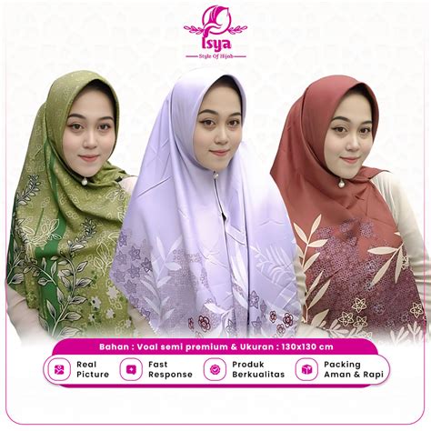 Jual Hijab Instant Zipper Segiempat Jumbo Ukuran 130x130 Cm Jilbab Segi