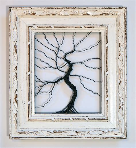 Framed Tree Wall Art / Wire Tree Sculpture Unique Art Object Large Tree ...