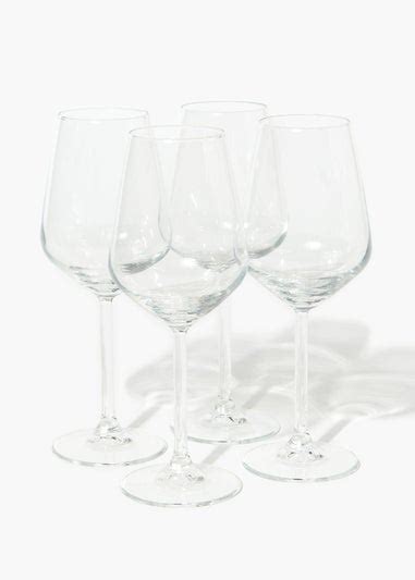 4 Pack White Wine Glasses 22cm X 85cm Matalan