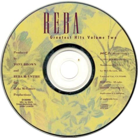 Car Tula Cd De Reba Mcentire Greatest Hits Volume Two Portada