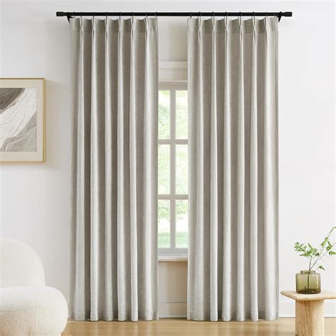 Amazon Vision Home Silver Gray Pinch Pleated Curtains Velvet