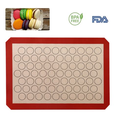 Reutiliz Vel Silicone Macaron Baking Mats Meia Folha Liners N O Stick