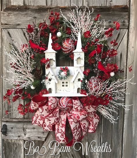 Reserved for Melissa, Church Wreath, Winter Wreath, White Christmas, Christmas Floral, Cardinal ...