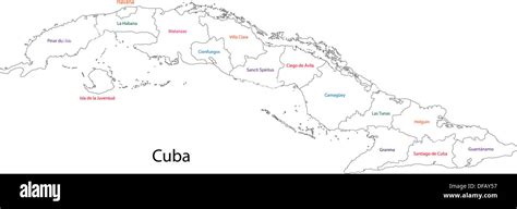 Outline Cuba map Stock Photo - Alamy