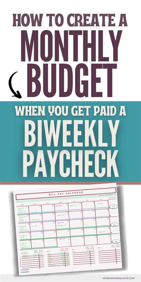 Struggling To Budget Your Bi Weekly Paychecks And Pay Monthly Bills In