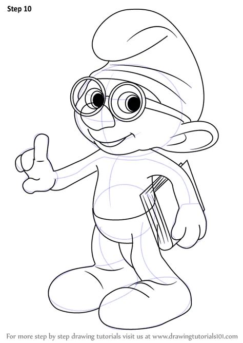 Learn How To Draw Brainy Smurf From The Smurfs The Smurfs Step By