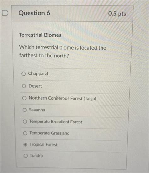 Solved Terrestrial Biomes Which Terrestrial Biome Is The