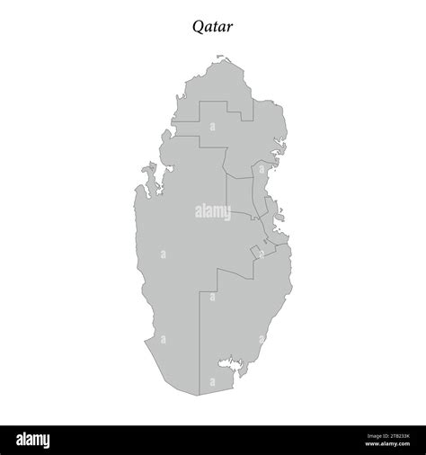 Simple Flat Map Of Qatar With District Borders Stock Vector Image Art